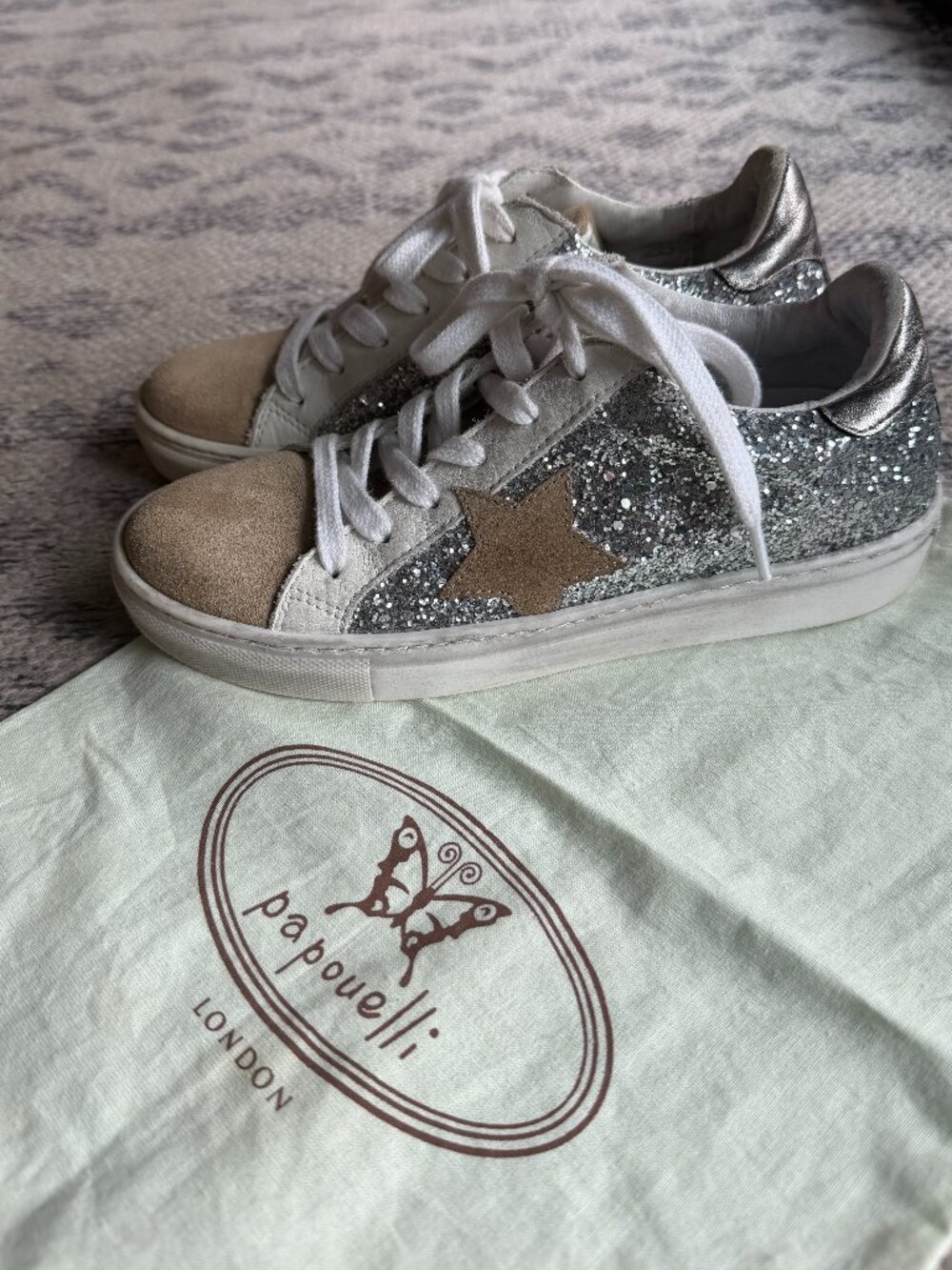 papouelli glitter star sneakers